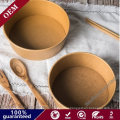 High-Grade Thickened Disposable Kraft Paper Bucket Soup Bowl Snacks Soup Noodle Takeaway Package Soup Cup with Lid